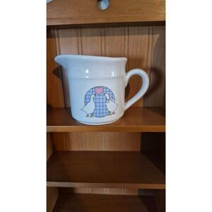 Vintage Blue Ribbon Goose Geese Creamer Cup Cottage Grandma Core